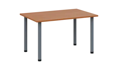 CRTR 120 jídelní stůl, kovová podnož stříbrná, deska 25 mm, 1194x800 mm, olše jantar